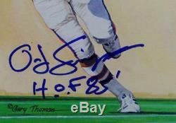 O. J. Simpson Autographed Buffalo Bills Goal Line Art Card with HOF- JSA Witnessed