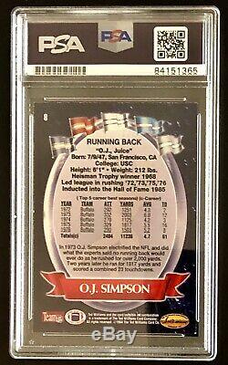 OJ Simpson Signed/Auto day HE was found NOT GUILTY 1995 Bills Card Autographed