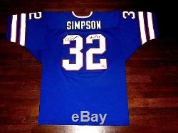 Oj Simpson Hof 85 Buffalo Bills Signed Auto Bills L/e Football Jersey Jsa