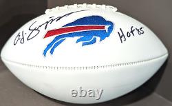 Oj Simpson Signed Buffalo Bills Logo Football HOF Inscription Autograph Beckett