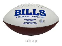 Oj Simpson Signed Buffalo Bills Logo Football HOF Inscription Autograph Beckett