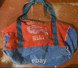 Old Buffalo Bills NFL Football Heavy Duty Canvas Duffle Equipment Bag Game Used