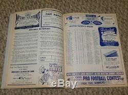 Original Nm 11/24/1963 Complete Buffalo Bills / Boston Patriots Football Program