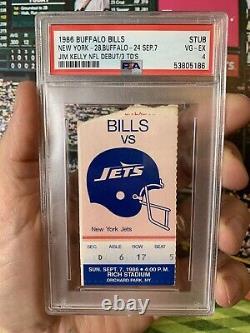 PSA Ticket Football 1986 Buffalo Bills 9/7 Jets Jim Kelly HOF Debut PSA 4