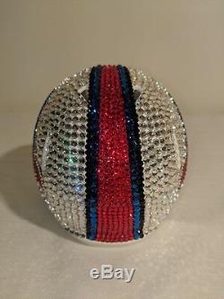 Pre-owned NFL BUFFALO BILLS Mini Football Helmet MADE with Swarovski Crystals