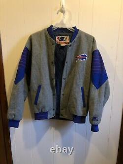 Rare VINTAGE STARTER Buffalo BILLS Wool Jacket Coat Retro NFL Football Large L