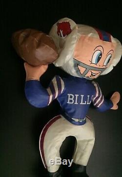 Rare Vintage Buffalo Bills Football Blow Up Doll Standing Buffalo Helmet
