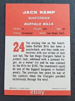 SHARP NM/MINT 1963 Fleer #24 Jack Kemp Buffalo Bills