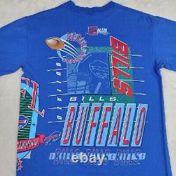 Salem Sportswear Shirt Men Medium Buffalo Bills AOP Allover 1992 Vintage 90s NFL