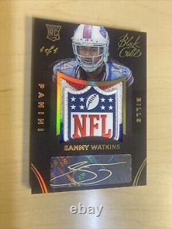 Sammy Watkins NFL Shield Patch RC Auto 1 of 1 Black Gold Buffalo Bills