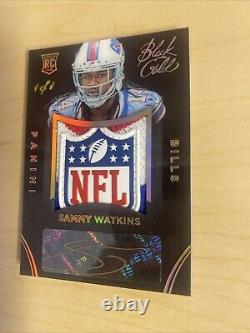 Sammy Watkins NFL Shield Patch RC Auto 1 of 1 Black Gold Buffalo Bills