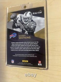 Sammy Watkins NFL Shield Patch RC Auto 1 of 1 Black Gold Buffalo Bills