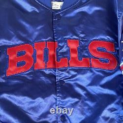 Starter Buffalo Bills Jacket Mens 3XL Blue Red Satin NFL Football Mafia Bomber