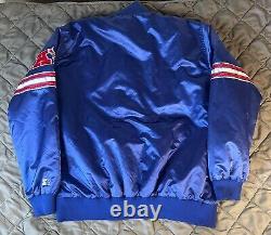 Starter Buffalo Bills Jacket Mens 3XL Blue Red Satin NFL Football Mafia Bomber