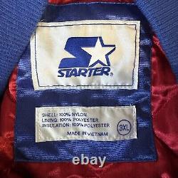 Starter Buffalo Bills Jacket Mens 3XL Blue Red Satin NFL Football Mafia Bomber