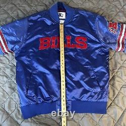 Starter Buffalo Bills Jacket Mens 3XL Blue Red Satin NFL Football Mafia Bomber