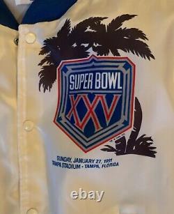 Super Bowl XXV Buffalo Bills / NY Giants Chalkline Satin Jacket Adult Large