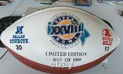 Super Bowl XXVIII 1994 Offical Football #/1000 Dallas Cowboys Buffalo Bills