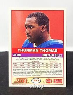 THURMAN THOMAS Signed Autograph 1989 Score Football Card #211 Buffalo Bills