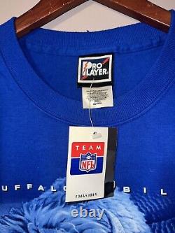 VINTAGE DEADSTOCK 1990's BUFFALO BILLS GIANT LOGO PRO PLAYER SHIRT XL with tags