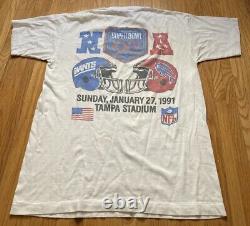 VINTAGE SUPERBOWL 25 BUFFALO BILLS VS NEW YORK GIANTS TEE SHIRT double 2 sided