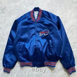 VTG 80s 90s NFL BUFFALO BILLS CHALK LINE SATIN JACKET SIZE XL MADE IN USA