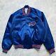 Vtg 80s 90s Nfl Buffalo Bills Chalk Line Satin Jacket Size Xl Made In Usa