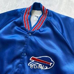 VTG 80s 90s NFL BUFFALO BILLS CHALK LINE SATIN JACKET SIZE XL MADE IN USA