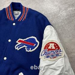 VTG 90s NFL BUFFALO BILLS DELONG VARSITY JACKET LETTERMAN 1990-1991-1992 SIZE L