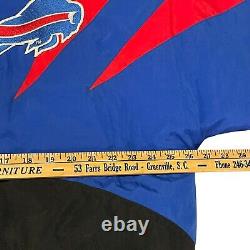 VTG Buffalo Bills Coat Mens L Blue Authentic Pro Line Apex One Sharktooth Hood