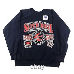 VTG Buffalo Bills Sweatshirt Mens XL Blue NFL Super Bowl XXV Single Stitch NWT
