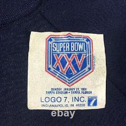 VTG Buffalo Bills Sweatshirt Mens XL Blue NFL Super Bowl XXV Single Stitch NWT