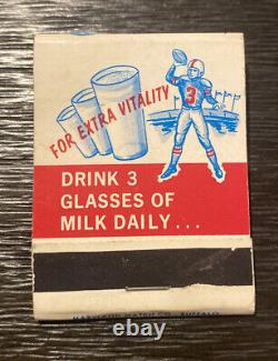 Vintage 1966 Buffalo Bills Matchbook. Jack Kemp Irreplaceable Milk Schedule RARE