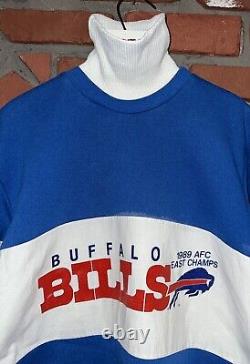 Vintage 1989 Nutmeg Mills NFL Buffalo Bills Turtle Neck Crewneck Sweatshirt M