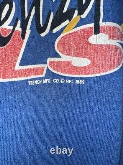 Vintage 1989 Trench NFL Buffalo Bills Feeding Frenzy Blue Crewneck Sweatshirt L