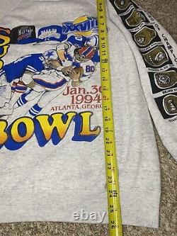 Vintage 1990's Super Bowl Dallas Cowboys Vs Buffalo Bills Sweater Men Size LARGE