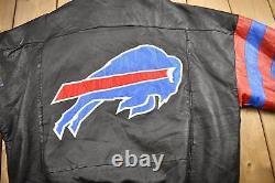 Vintage 1990s Buffalo Bills NFL Pro Player Leather Varsity Jacket / Bills Mafia