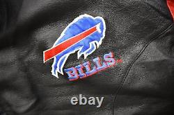 Vintage 1990s Buffalo Bills NFL Pro Player Leather Varsity Jacket / Bills Mafia