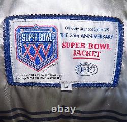 Vintage 1991 Superbowl 25th Anniversary Football XXV Lambskin Leather Jacket L