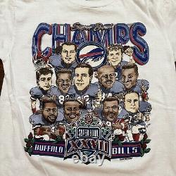 Vintage 1992 Buffalo Bills Super Bowl Champions Shirt Size Small Rare Error