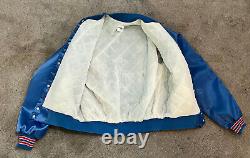 Vintage 80s 90s Buffalo Bills Chalk Line Satin Jacket USA Made Size Large