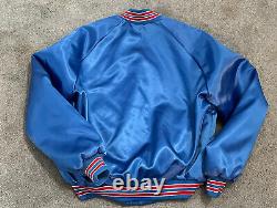 Vintage 80s 90s Buffalo Bills Chalk Line Satin Jacket USA Made Size Large