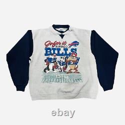 Vintage 90's Buffalo Bills Sweater Looney Tunes Taz Speedy Sylvester Pepe XL'93