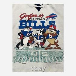 Vintage 90's Buffalo Bills Sweater Looney Tunes Taz Speedy Sylvester Pepe XL'93