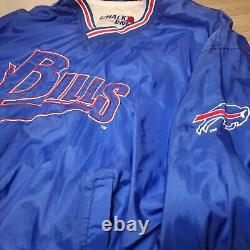Vintage 90s Buffalo Bills Chalk Line Pullover Jacket NFL Football Size Large