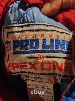 Vintage 90s Buffalo Bills NFL Proline Apex One Embroidered Puffer Jacket Size XL