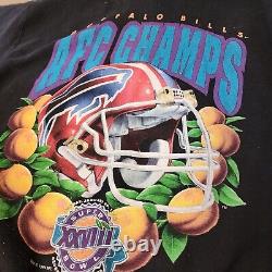 Vintage 90s Buffalo Bills Sweatshirt Big Helmet AFC Champions Salem Large USA