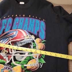 Vintage 90s Buffalo Bills Sweatshirt Big Helmet AFC Champions Salem Large USA