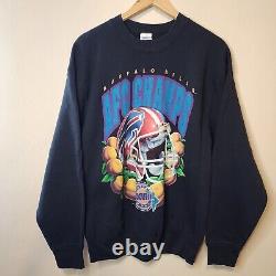 Vintage 90s Buffalo Bills Sweatshirt Big Helmet AFC Champions Salem Large USA