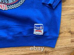 Vintage 90s Buffalo Bills Sweatshirt Size Large Nutmeg Mills NFL Football Blue